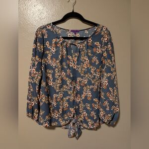 West Kei blue floral top. Size L
